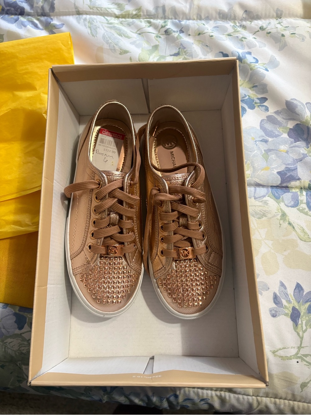 Michael Kors Rose Gold Embellished Women's Sneakers